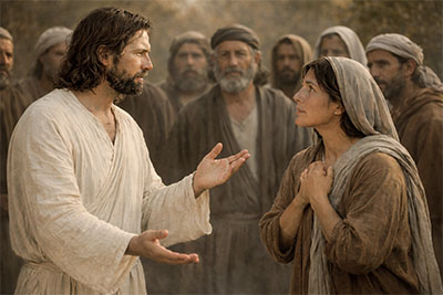 Jesus teaching Martha, Lazarus’s sister, that He is the “resurrection and the life.”